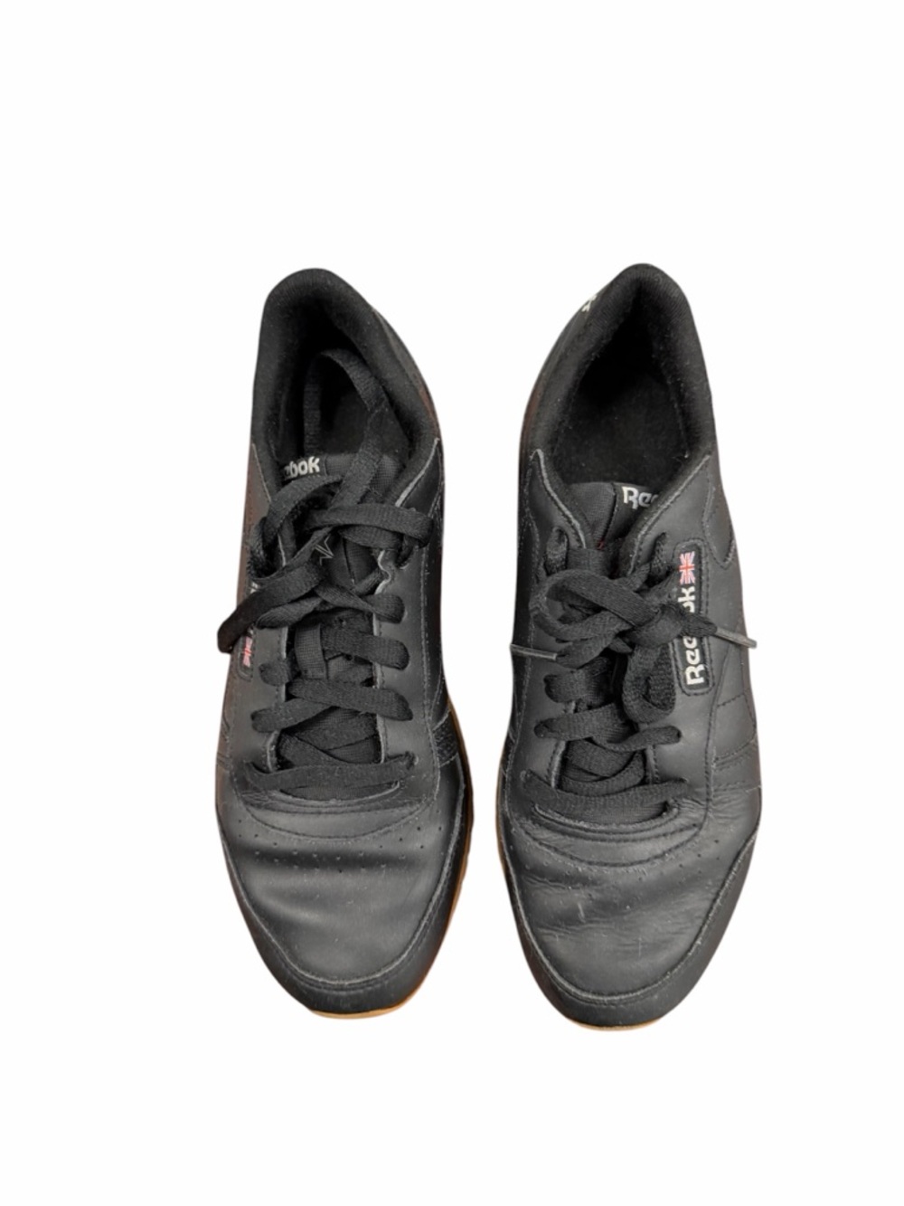 Reebok Men's Black Leather Low-Top Sneakers
